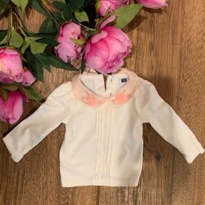 Janie and Jack Floral Collar Top 3-6M